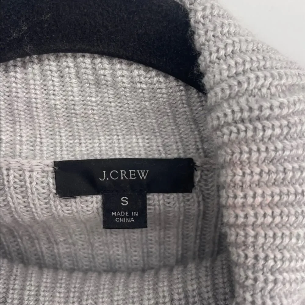 J. Crew cotton cashmere blend ribbed relaxed fit turtleneck pullover sweater S